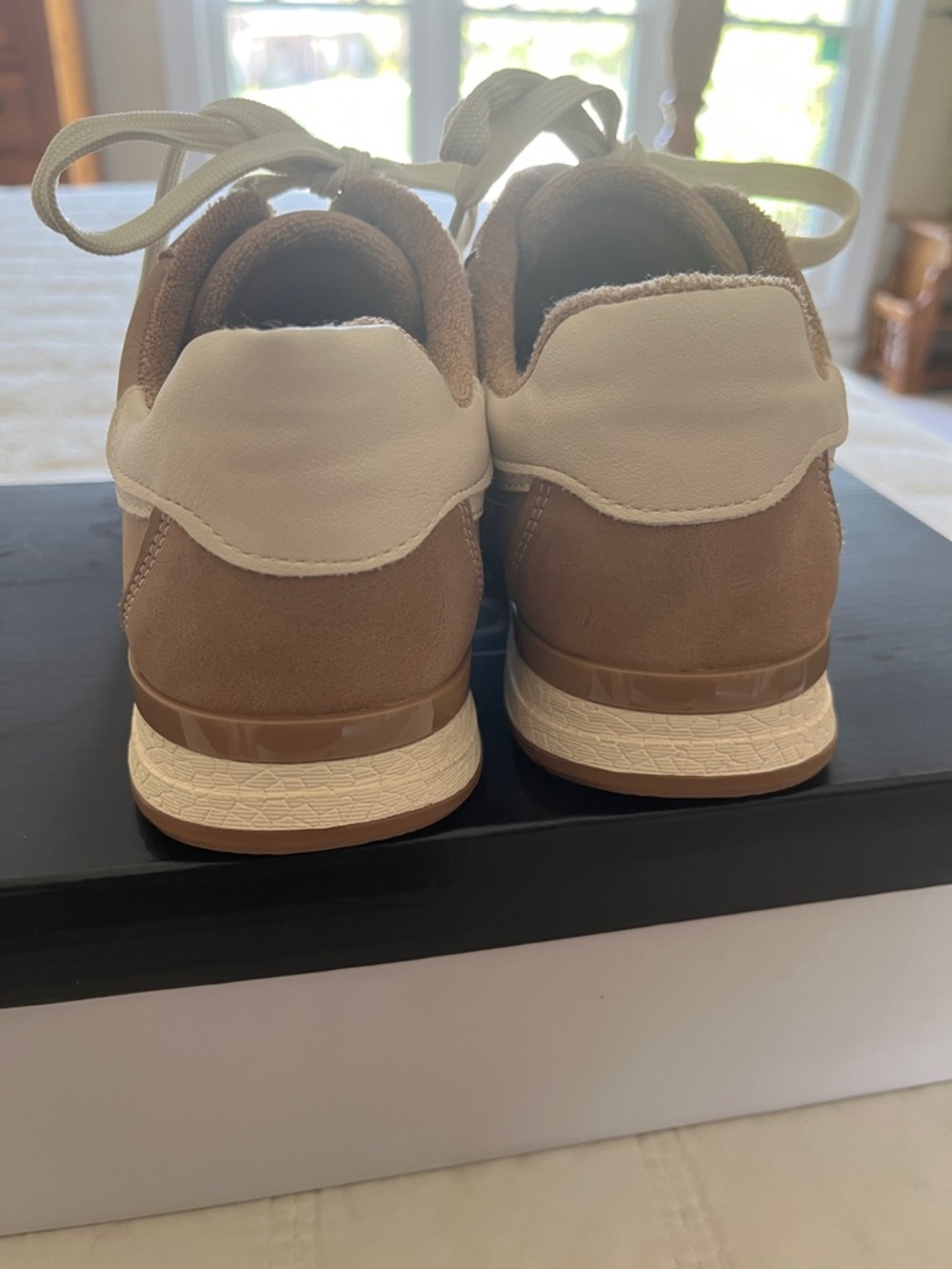 Dolce Vita Women's Tan and Cream Lace-Up Sneakers - Picture 3 of 5